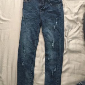 Blue denim ripped jeans